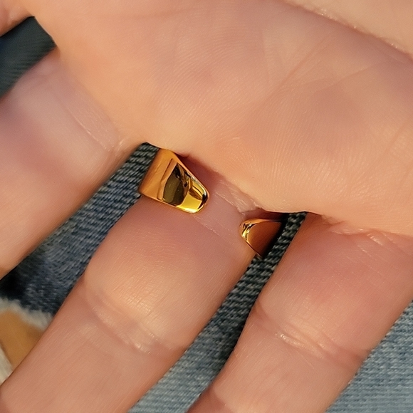 18k Gold Cloisonné Floral Cuff Ring - Picture 5 of 7